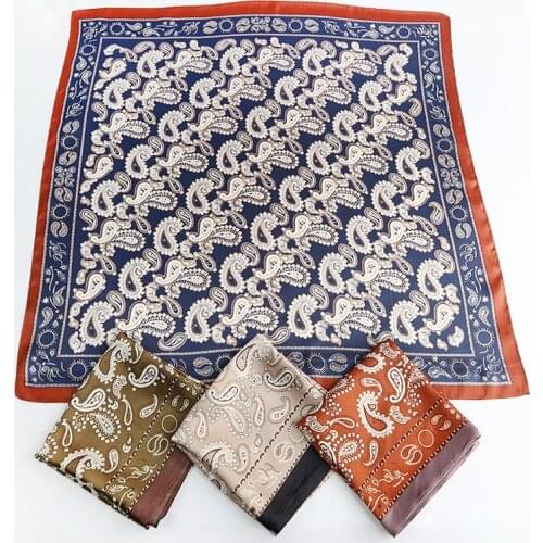 70cm Cute Handkerchief Silk Hair Scarf For Ladies Fashion Paisley Print Headband Bag Scarfs Women Small Shawl Wraps Neck Scarves