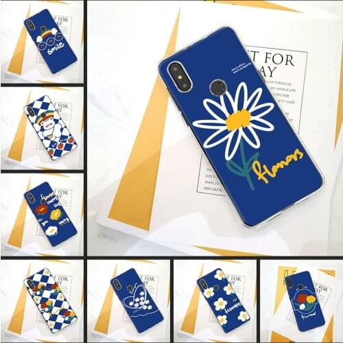 Blue Flower Bear Smile Daisy Phone Case For Xiaomi Mi Max Mix 1 2 2S 3 Silicone Soft Back Cover For Xiaomi Mi Note 1 2 3 Cases