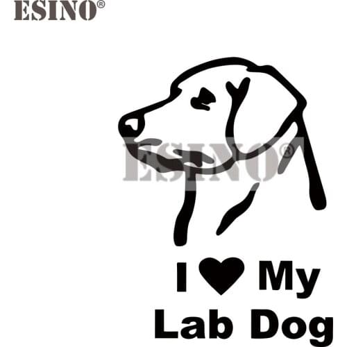 Car Styling Funny I Love My lab Dog PVC 3D Carving Creative Decorative Auto Decal Cartoon Car Body Decal Pattern Vinyl
