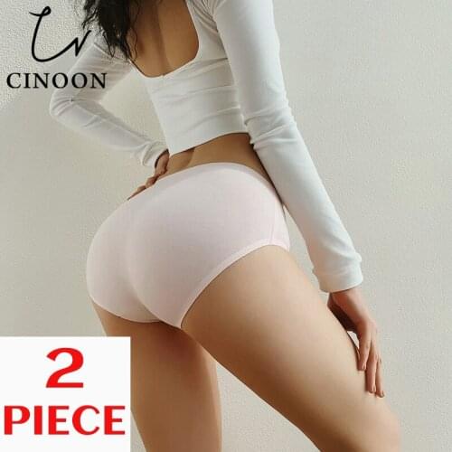 CINOON 2Pcs WomenS Panties Seamless Sexy Lingerie Underwear Comfortable Solid Women Clothing 10 Colors Pants Woman Briefs