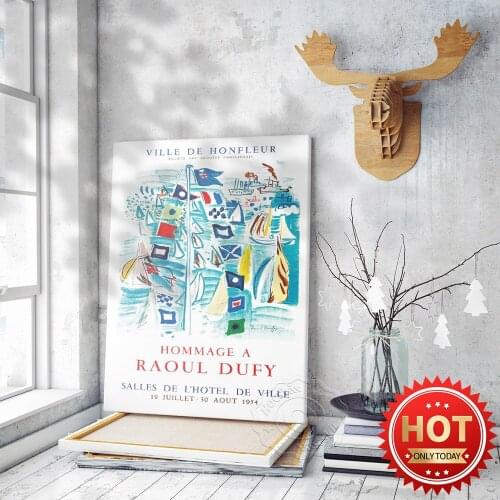 Hommage A Raoul Dufy Vintage Art Poster, Raoul Dufy Commemorate Exihibition Prints, France Donfy Wall Art Stickers, Home Decor