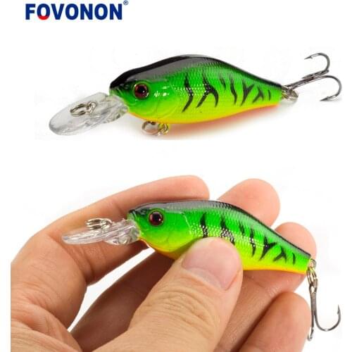 FOVONON 1pcs Wobbler Crank fishing Lure Peche Artificial Bait 6.5cm8g Crankbait Float Jerkbait Boat fishing