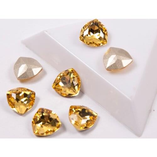 YANRUO 4706 Super Beauty Lt. Topaz Color Top Quality Glass Crystal Strass Pointback Nail on Rhinestones For Nails Art Decoration