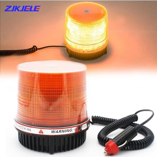 Amber Rotating Beacon Led Strobe Warning Light Roof Hazard Flash Emergency Lights with Magnetic Base Mount and Rechargeable Plug