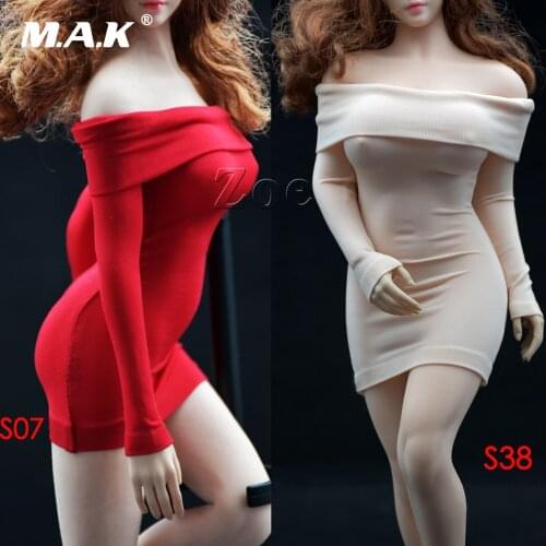 1/6 Scale FemleFemale soldier ice silk strapless dress Hip skirt for 12'' Woman Action Figure S37 S38