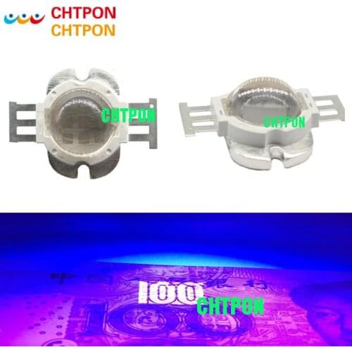 10W High Power LED Lamp Ultra Violet UV 395nm 900mA 12V + 60 degree len 1pcs