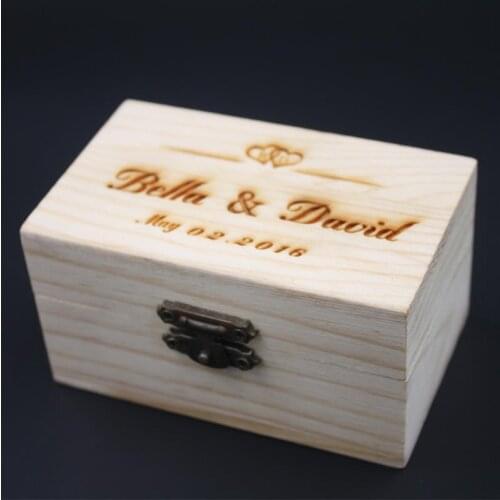 10*6*5cm Personalized Wood Wedding Ring Box Personalized Wedding / Valentines Engagement box