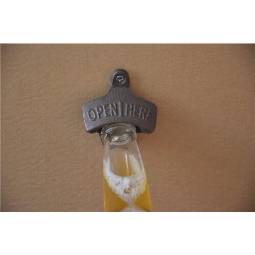 100pcs Wall Mounted Bottle Opener Hanging Hook Beer Bottle Openers Mount Copper Cap Metal Retro with screws DHL Fedex Free