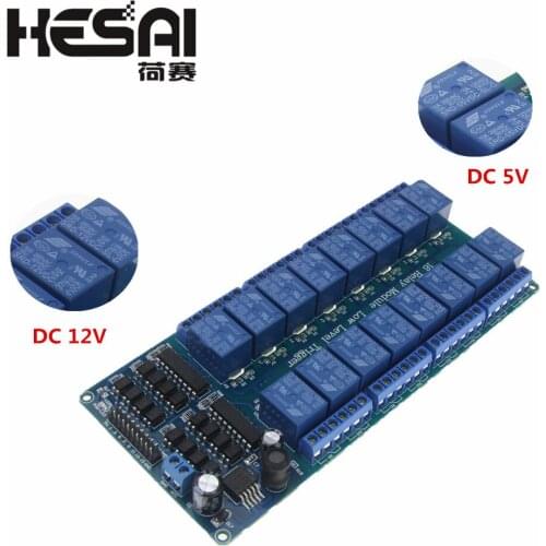16 Channel Relay Shield Module DC 5V 12V with Optocoupler LM2576 Microcontrollers Interface Power Relay For Arduino DIY Kit