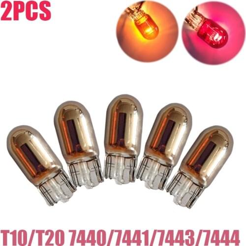 2Pc 12V/24V 5W Car LED Brake Turn Singal Light T10/T20 7440/7441/7443/7444 Chrome Plated Mirror Invisible Reverse Lamp Tail Bulb