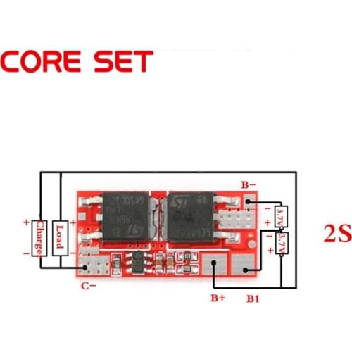 2PCS BMS 2S 8.4V 10A PCM PCB BMS Lithium Charger Charging Module 18650 Li-ion Lipo 2S Battery Protection Circuit Board