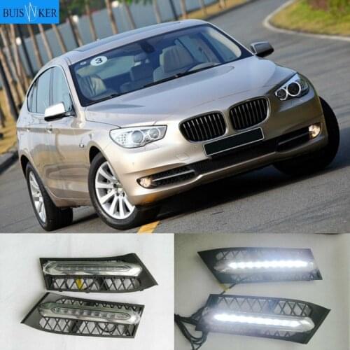 2pcs Car bumper headlamp For BMW GT headlight 2010~2013 LED DRL car accessories fog 535i 550i daytime running light