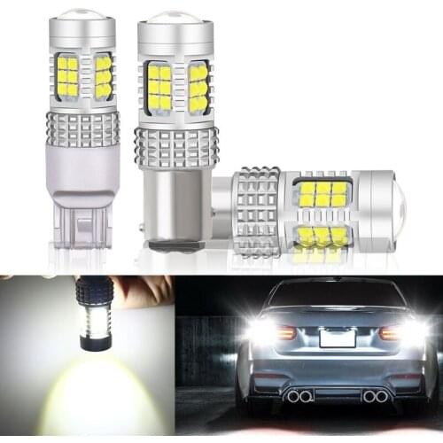 2pcs LED Reverse Bulbs Tail Brake Lights T20 7440 S25 1156 Ba15s 7506 Ba15s P21W 1157 Bay15d P21/5W White 3030 SMD