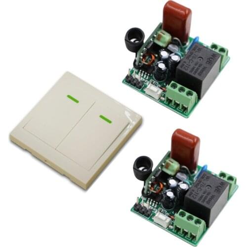 220V 1CH Mini RF Wireless Remote Switch 2pcs Receiver& Transmitter for Light Lamp LED ON OFF Momenrary Toggle Latched Adjustable