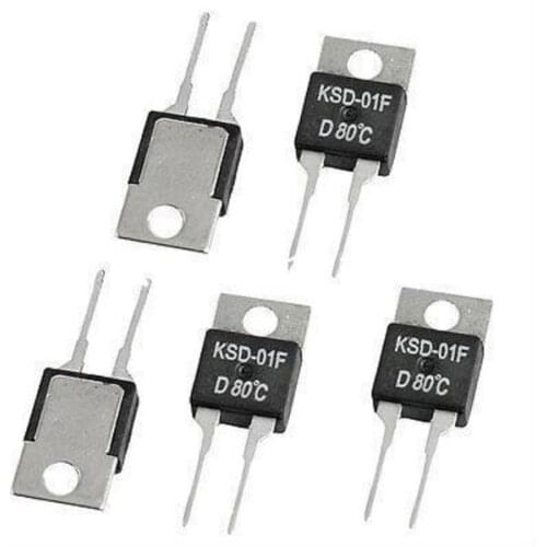 5pcs 1.5A 250VAC/ 24VDC 35C-120C NO Normal Open Temperature Control Switch Thermostat KSD-01F