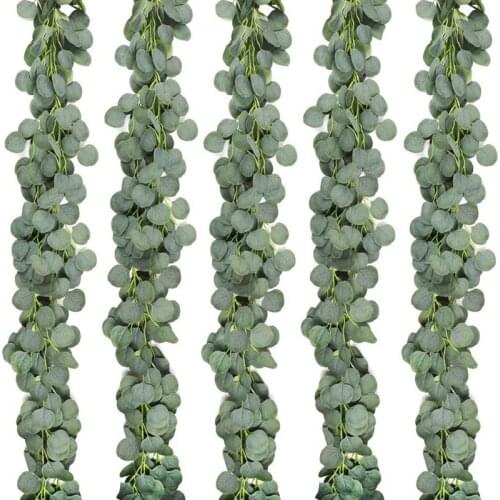 5 Packs of Artificial Eucalyptus Wreath Greening Eucalyptus Vines for Wedding Banquet Garden Decoration
