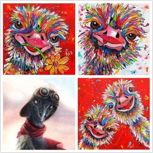 "colorful ostrich" Full Square/Round Drill 5D DIY Diamond Painting 3D Embroidery Cross Stitch 5D Home Decor Gift WG870