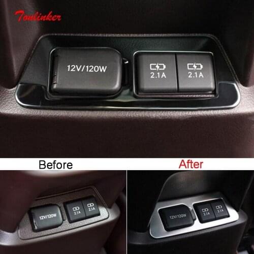 Tonlinker Cover Stickers for Ford Ecosport 2018 Car Styling 1 PCS Stainless steel The Car Gear Panel Decoration Cover stickers