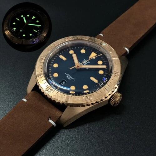 STEELDIVE mens automatic watches men dive watch bronze mens sport wristwatch 200m waterproof C3 luminous clock top luxury brand