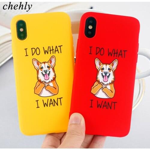 Cute Corgi Phone Case for iPhone 6s 7 8 11 Plus Pro X XS Max XR Cartoon Cases Soft Silicone Fitted TPU Phone Accessories Covers