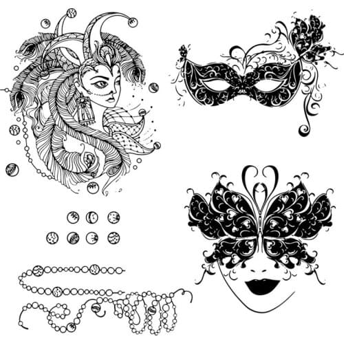 DABOXIBO Masquerade Props Clear Stamps Mold For DIY Scrapbooking Cards Making Decorate Crafts 2020 NEW Arrival