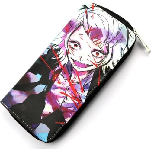 5 Styles Anime Tokyo Ghoul JUZO SUZUYA Long Leather Mens Wallet Zip Purse with Internal Coin Pocket
