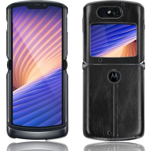 For Motorola Razr 5G Case Luxury Calfskin PU Leather lines Hard Back Cover Case For Motorola Moto Razr 2020 Phone Cases
