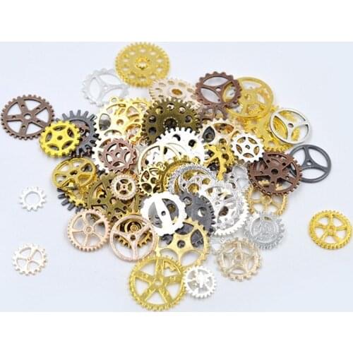 100g DIY Jewelry Findings Vintage Punk Gear Wheels Jewelry Making Supplies Components Jewelry Bracelet Accessories Connectors