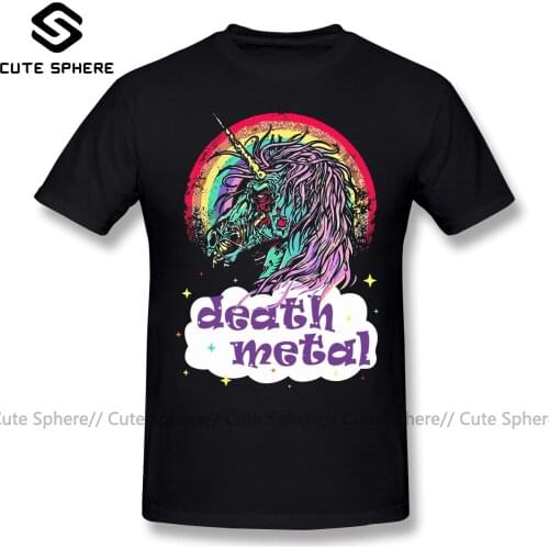 Zombie T Shirt Zombie Unicorn Death Metal T-Shirt Funny 100 Cotton Tee Shirt Fashion Big Graphic Men Short-Sleeve Tshirt