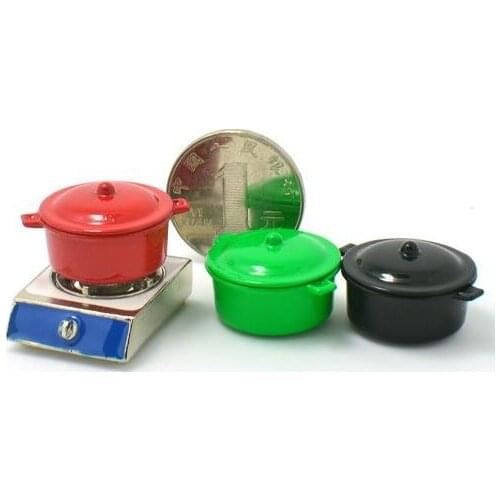 G05-X409 children baby gift Toy 1:12 Dollhouse mini Furniture Miniature rement metal pot 3pcs/set