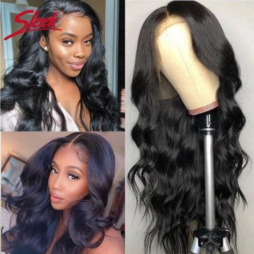 Sleek Brazilian Body Wave Wigs Lace Frontal Human Hair Wigs 180% Density Human Hair Wigs Pre Plucked Hair Line With Baby Hair