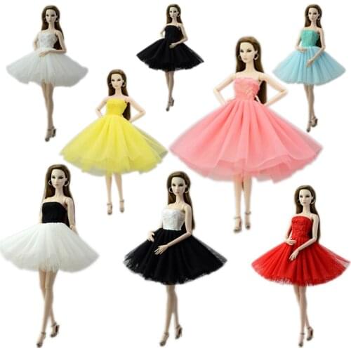 Short Ballet Dress For Barbie Doll Fashion Doll Clothes Outfits Evening Dresses Clothes For Barbie Doll 1/6 BJD Doll Accessories