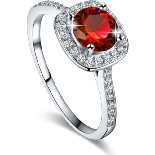 Bettyue Fashion Ladies Rings With Colorful Square Shape Zircon Stone Simplicity Style Three Metal Color Shiny Gift For Party