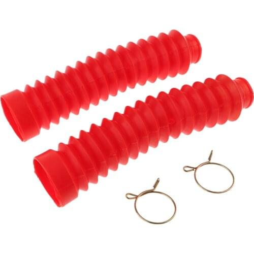 Motorcycle Rubber Front Fork Gaiters Dustproof Cover Boots with Clamp 210x42x25mm