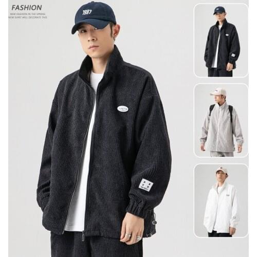 Hawaifish brand jacket men 2021 spring and autumn new tooling corduroy trendy handsome clothing fashion high quality windbreaker