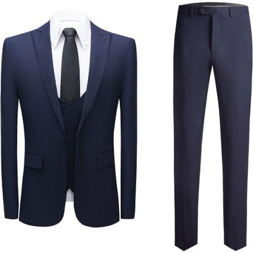 Mens Fashion Suits New Autumn Winter Business Work Formal Casual Daily Life Wedding Suit 3 Pieces Slim Fit Banquet Party Prom