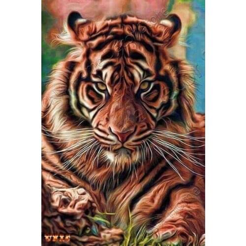 RA0612 Diamond painting Handmade Cross stitch kit Diamond Embroidery Tiger mothering 3d full square drill Diamond Mosaic