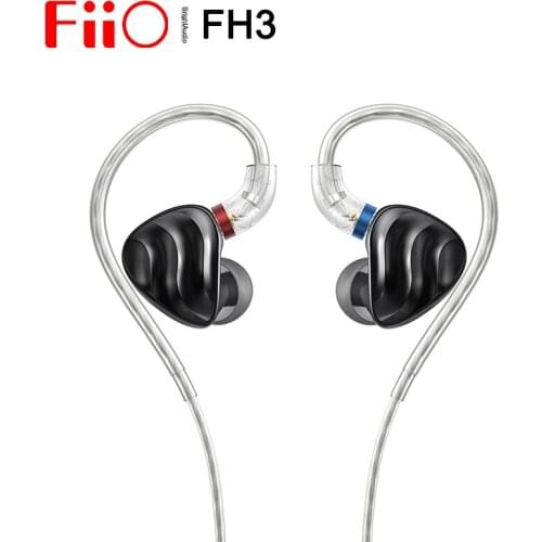 Fiio FH3 2BA+1DD Knowles Beryllium-plated Dynamic Hybrid Driver In-ear Earphone IEM S.TURBO Acoustic Design Alloy Shell MMCX