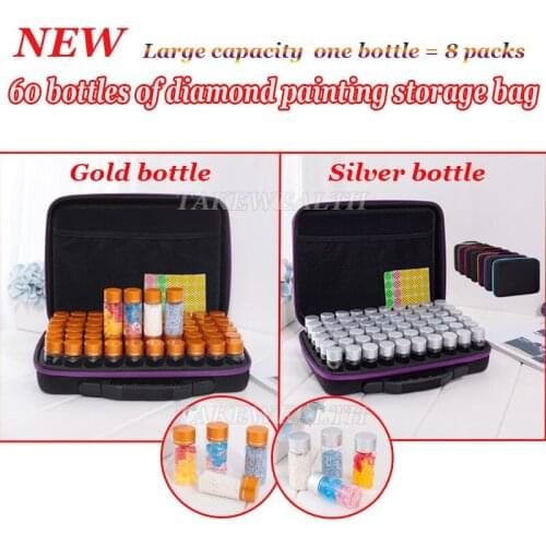 New 60 bottle Diamond Painting Accessory Case Clear Plastic Beads Display Storage Box For Diamond Embroidery Cross Stitch Tools