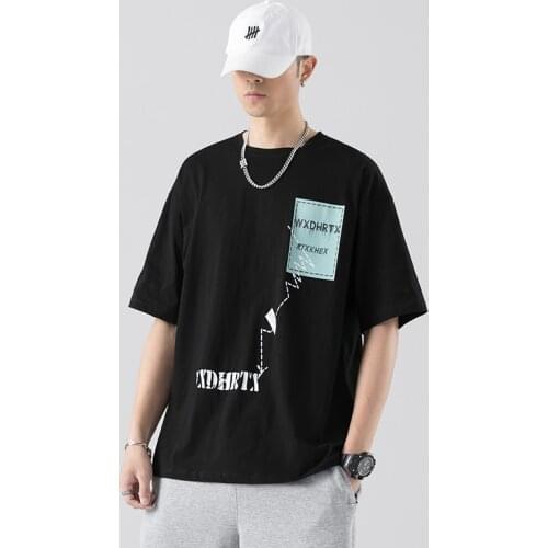 Summer New 100 % Cotton T Shirts Mens Casual Soft Brand Hot Sale Anime clothes Short Sleeve O-Neck Regular Fit Basic Tops Tees