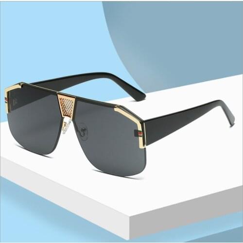 New Pilot Oversized Sunglasses Women Me Brand Design Big Frame Gradient Vintage Sun Glasses Female Rimless Oculos UV400