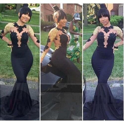 New Luxury Red Carpet Miss Nigeria Gorgeous Lace Celebrity Dresses Sheer Scoop Long Sleeves Mermaid Prom Dresses