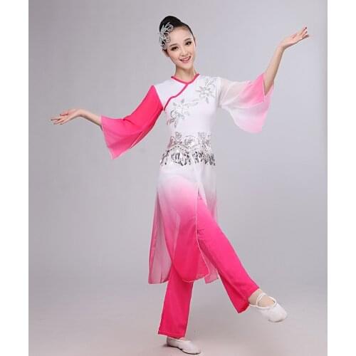 New ink dance solo classical dance costume ethnic Younger middle-aged fan dance costume
