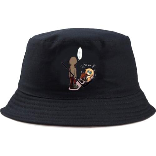Bucket Hat Fashion Angels of Death Printed Sun Hat Graphic Unisex Panama Cap Design Outdoor Summer Visor Anime Fisherman Hat