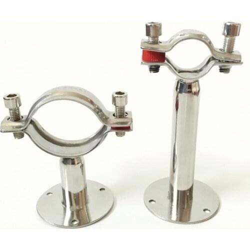 12-14mm 1/2" 12.7mm Pipe Hanger Bracket Clamp Support Clip With Base Plate 304 Stainless For Beer Brewing L=100mm