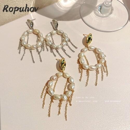 Ropuhov 2021 New 925 Silver Fashion Korean Jewelry Luxury for Woman Girl Gift Pearl Earring Stud Bling Wholesale