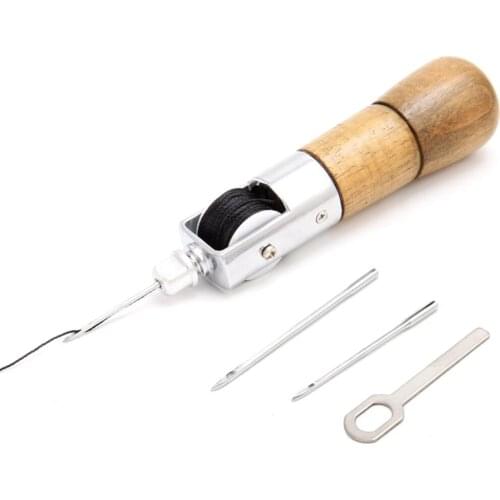 1 Set Lock Stitch Sewing Awl Thread Kit Needles Stitching Leather Fabric DIY Craft Repair Tool Household Supplies