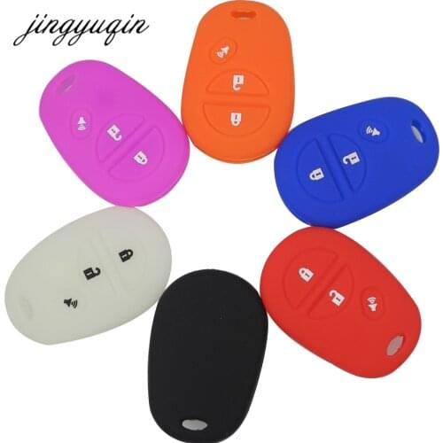Jingyuqin Silicone Keyless Case Set for Toyota Sequoia Sienna Tacoma Tundra Highlander Rubber Key fob Cover Holder