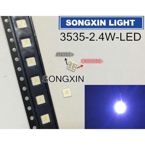 100piece/lot FOR Maintenance LED 2.4w 3535 LCD TV backlight Article lamp SMD LEDs LUMENS 3V 3535 Cold white light emitting diode