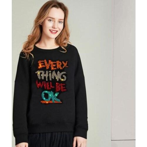 Hoodies girls Rhinestone style Sweatshirts Women Loose Pullovers Tops Streetwear 2021